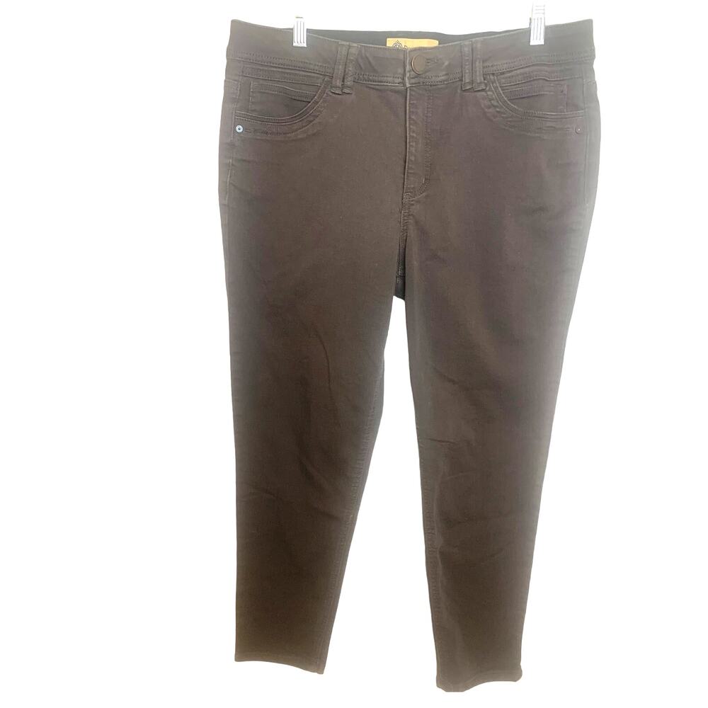Democracy "Ab" Solution High Rise Jeans 14 Brown Ankle Skinny Denim Slimming